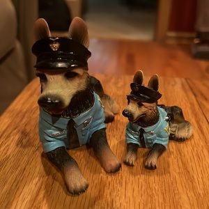 Vintage 1993 AVERY CREATIONS German Shepherd Police Dog Detailed Figurine Set